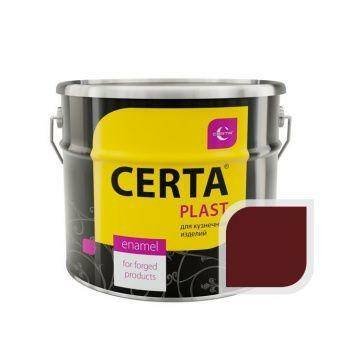 Эмаль по металлу ЦЕРТА-ПЛАСТ вишневая полуглянец RAL 3005 10 кг